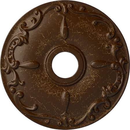 Kent Ceiling Medallion (Fits Canopies up to 5"), 18"OD x 3 1/2"ID x 1 1/4"P, Root Beer Crackle